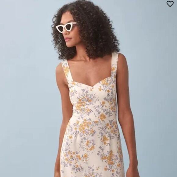 Reformation Humphrey Dress Size 2 Floral Blue Yellow Mini Christina Feminine - Picture 4 of 15